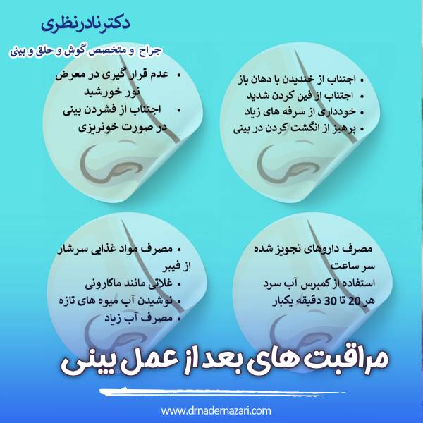 عکس مراقبت های بعد از جراحی بینی - دکتر نادر نظری